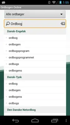 Ordbogen Online android App screenshot 1